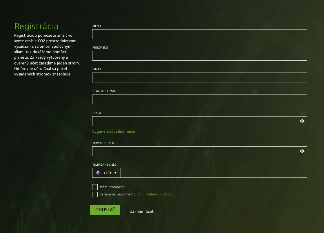Registration form