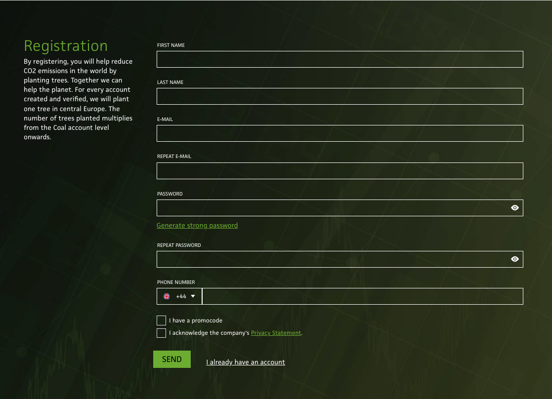 Registration form