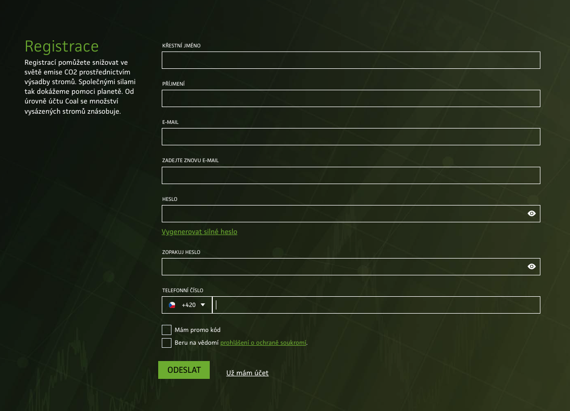 Registration form