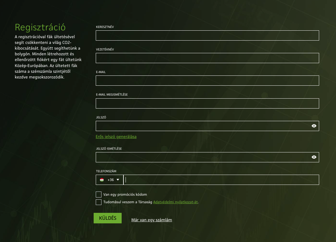 Registration form
